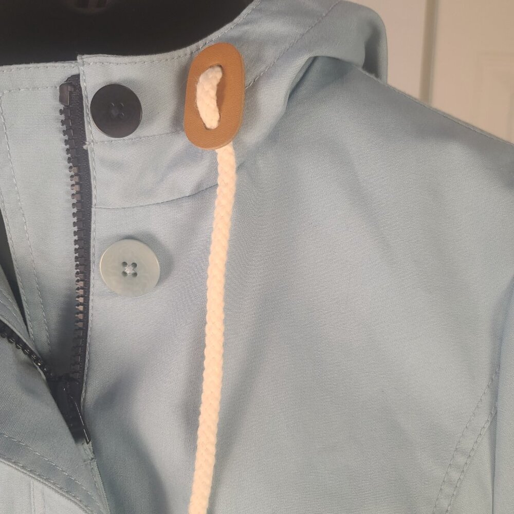 Talbots Hooded Light Blue Rain Jacket/Coat Women's XS - Picture 5 of 16